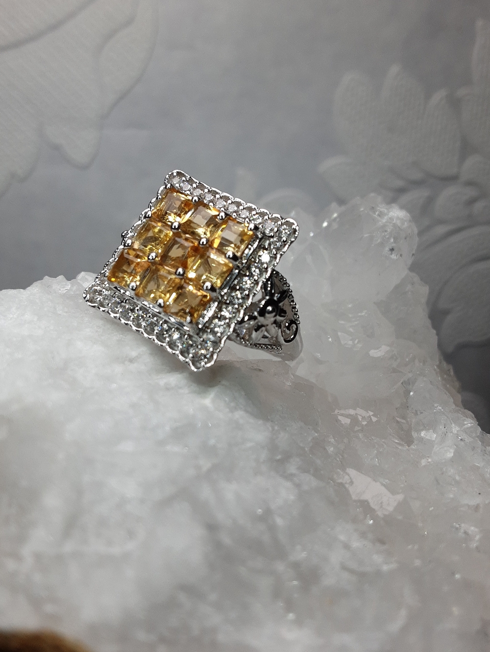 925 Citrine Ring.